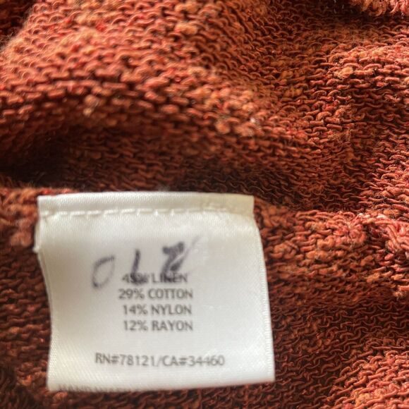 Eileen Fisher Linen Sweater Rust Red Petite XS S Long Tunic Length - Picture 11 of 13